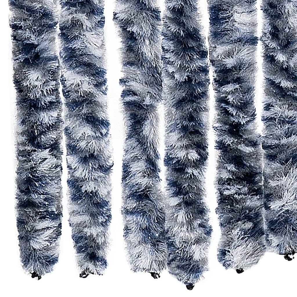 insektgardin 90x200 cm chenille blå og hvid