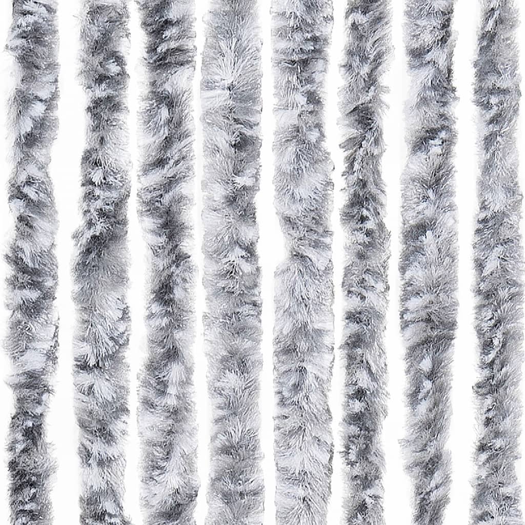 insektgardin 90x200 cm chenille grå og hvid
