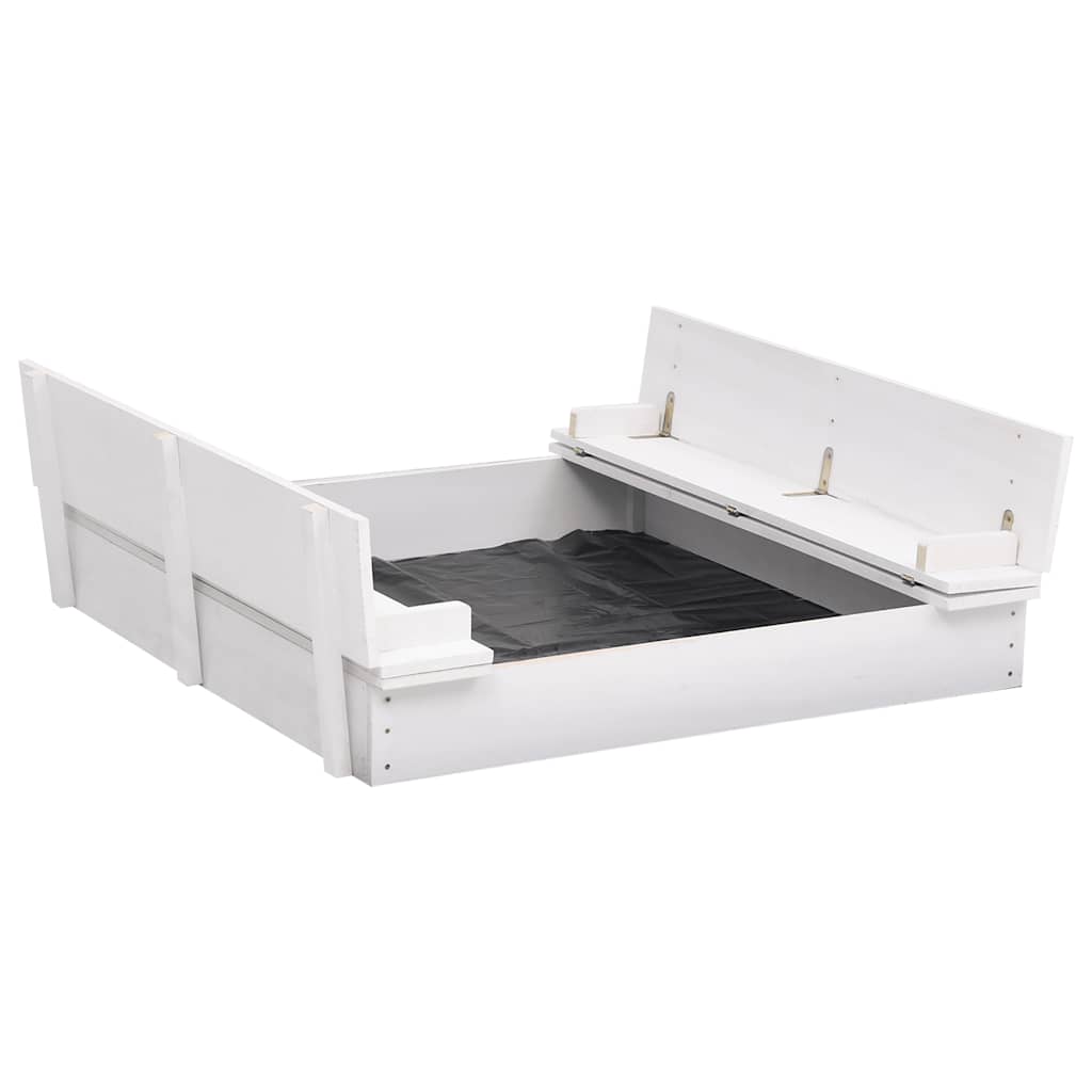 sandkasse 95x90x15 cm fyrretræ hvid billede