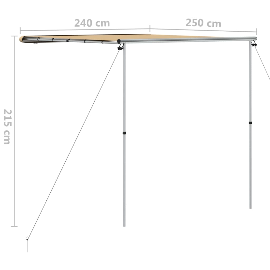 markise til campingvogne 2,4x2,5x2,15 m beige
