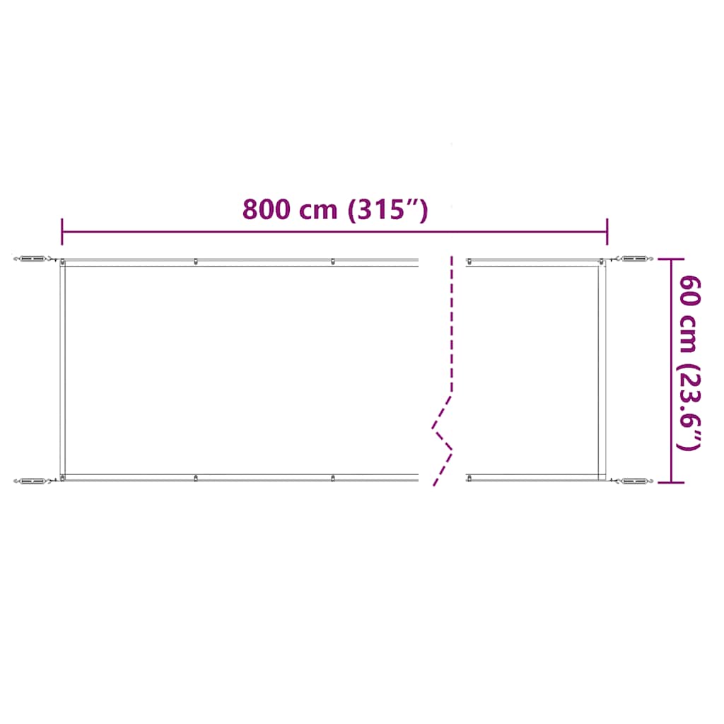lodret markise 60x800 cm oxfordstof blå