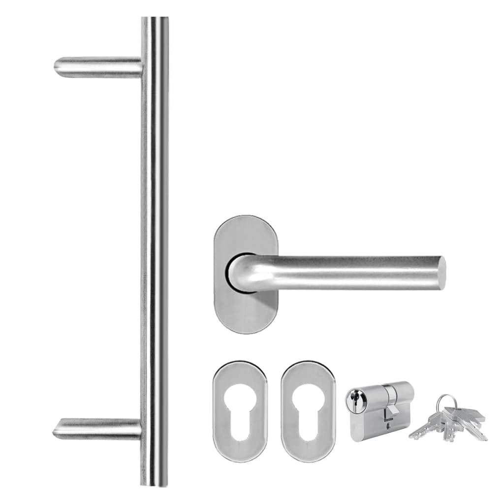 hoveddør 100x210 cm aluminium og PVC hvid