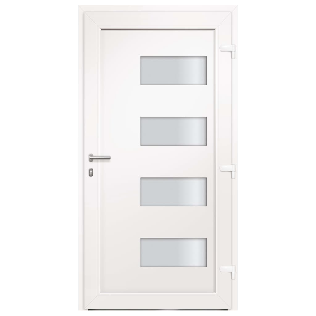hoveddør 100x200 cm aluminium og PVC hvid