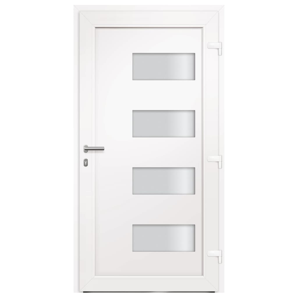 hoveddør 100x210 cm aluminium og PVC hvid
