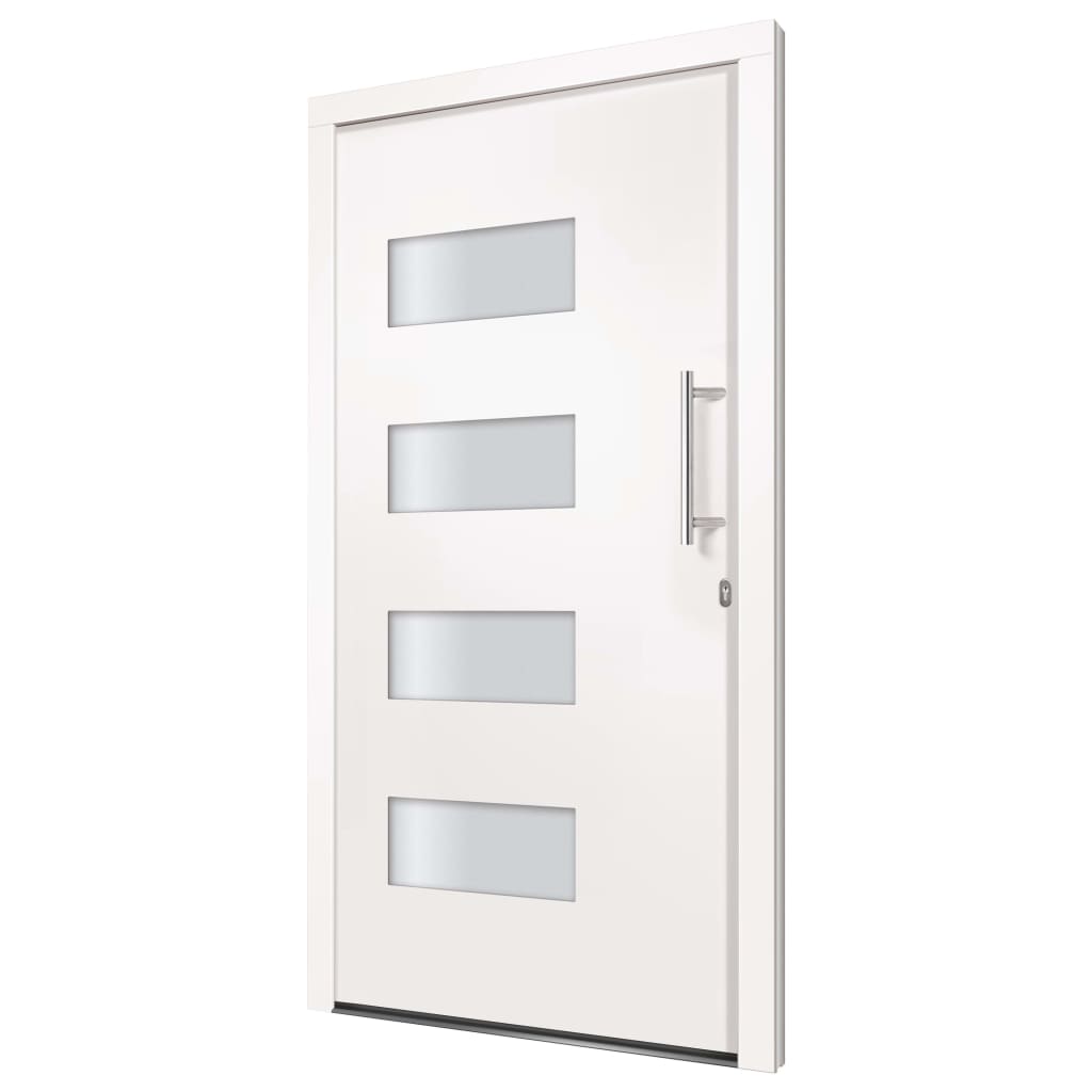hoveddør 110x210 cm aluminium og PVC hvid
