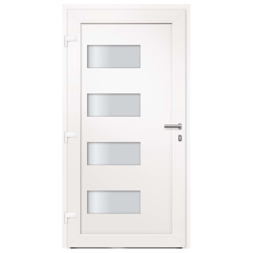hoveddør 100x210 cm aluminium og PVC hvid