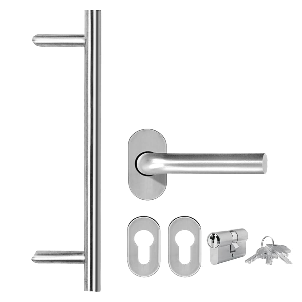 hoveddør 100x210 cm aluminium og PVC hvid
