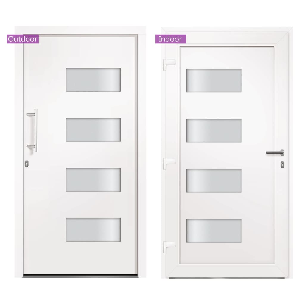 hoveddør 100x210 cm aluminium og PVC hvid