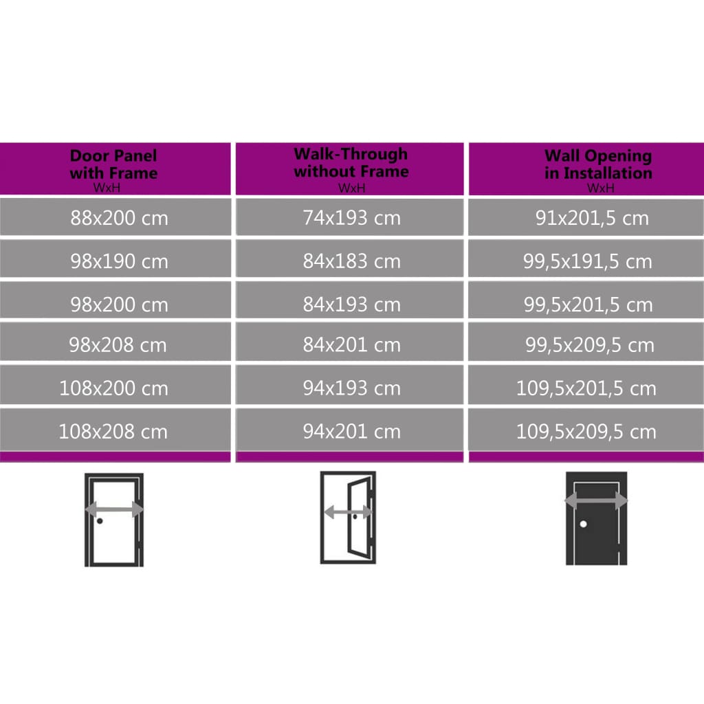 hoveddør 100x210 cm aluminium og PVC hvid
