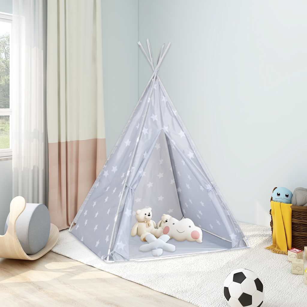 tipi til børn 115x115x160 cm med bærepose polyester grå