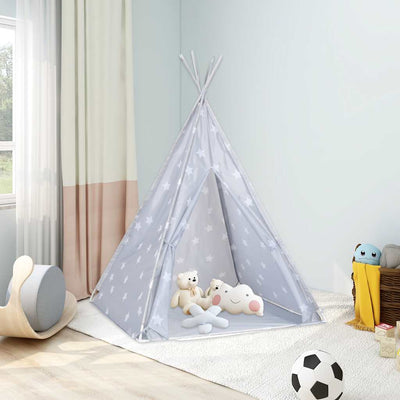 tipi til børn 115x115x160 cm med bærepose polyester grå