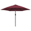 parasol 300 cm metalstang bordeauxrød