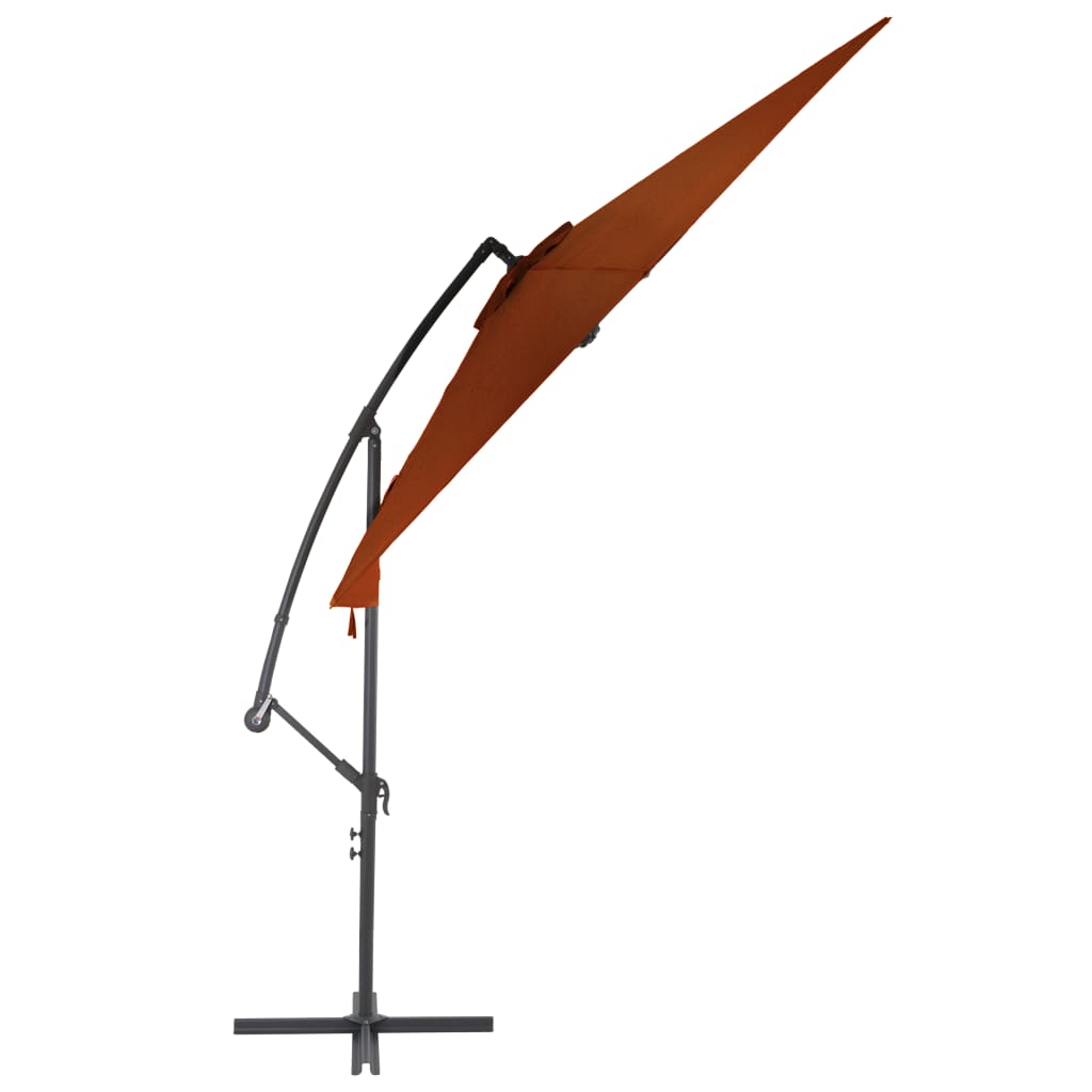 hængeparasol 300 cm aluminiumsstang terracotta