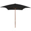 haveparasol 200x300 cm træstang sort