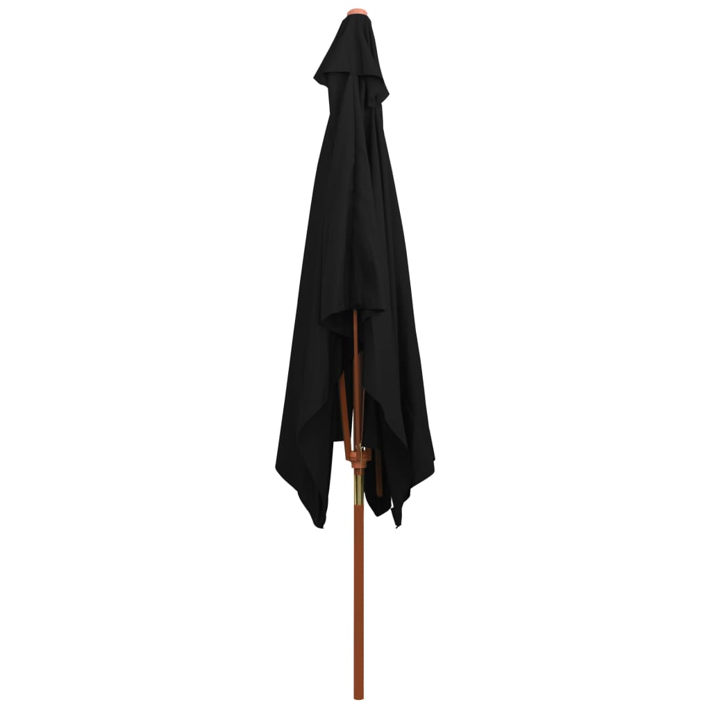 haveparasol 200x300 cm træstang sort