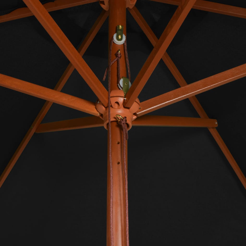 haveparasol 200x300 cm træstang sort