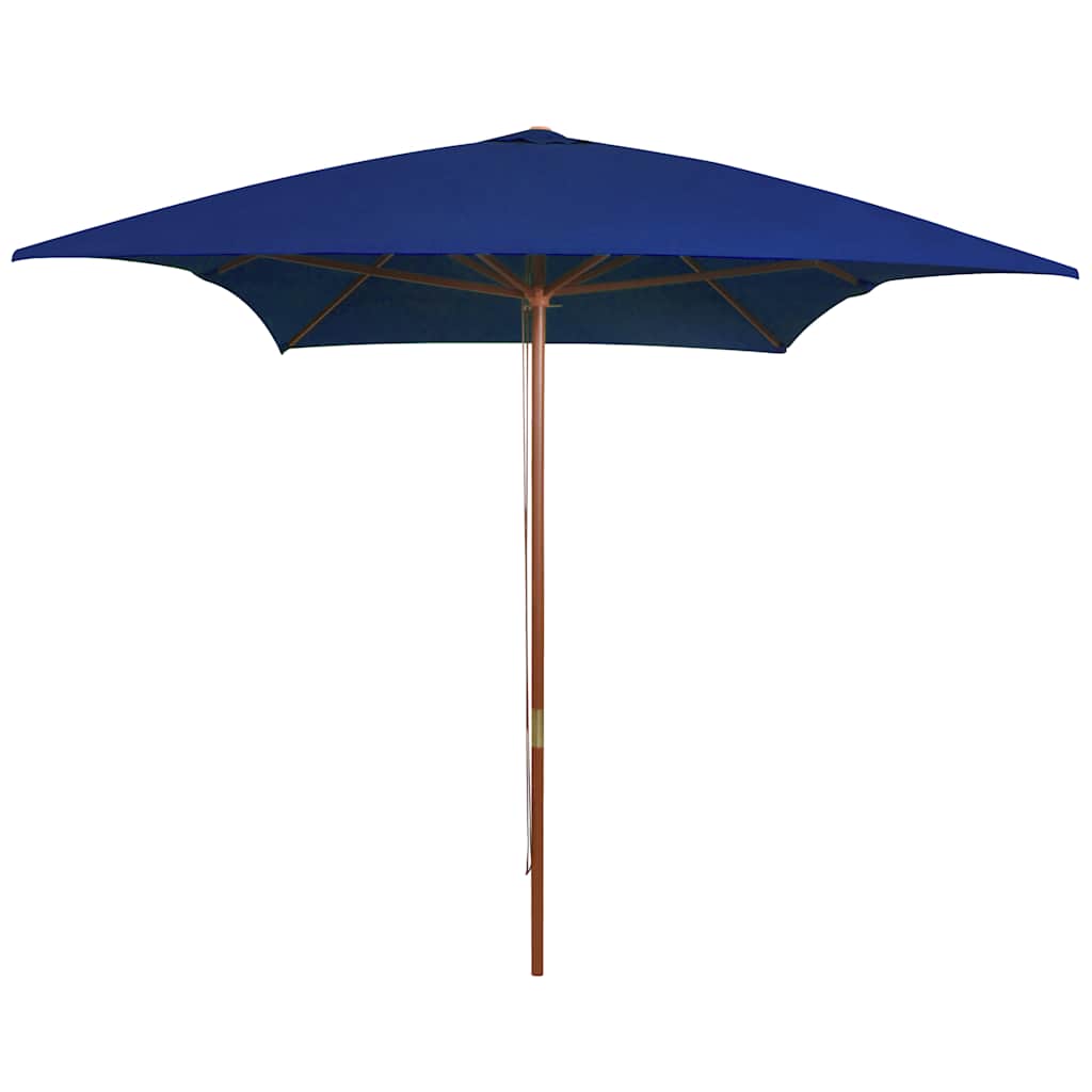 haveparasol 200x300 cm træstang blå