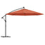 hængeparasol m. LED-lys 350 cm terrakotta
