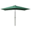 parasol med LED-lys og stålstang 2x3 m grøn