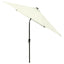 parasol med LED-lys og stålstang 2x3 m sandfarvet