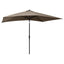 parasol med LED-lys og stålstang 2x3 m gråbrun