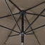 parasol med LED-lys og stålstang 2x3 m gråbrun