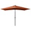 parasol med LED-lys og stålstang 2x3 m terrakotta