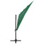 parasol med aluminiumsstang 4 niveauer 250x250 cm grøn