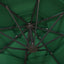 parasol 3x3 m aluminiumsstang 4 niveauer grøn