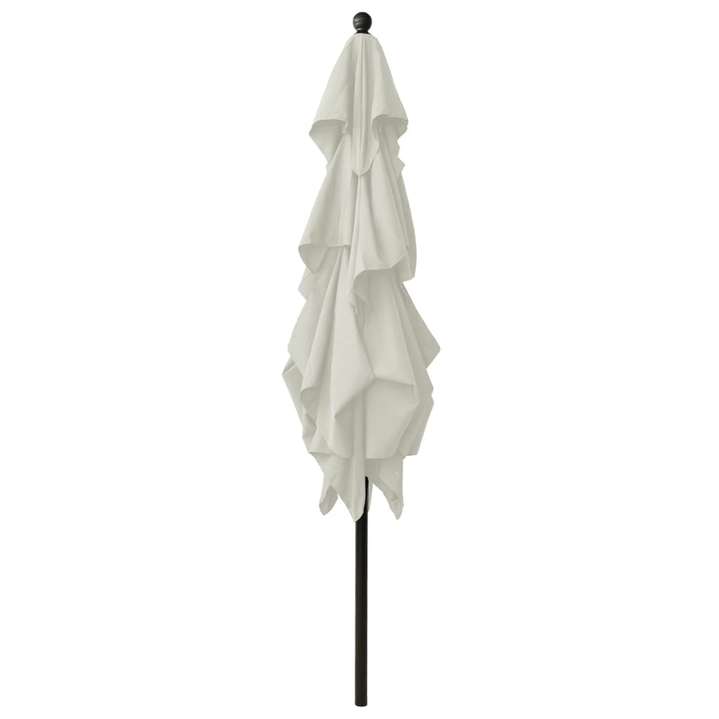 parasol 2,5x2,5 m aluminiumsstang 3 niveauer sandfarvet