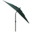 parasol 2,5x2,5 m aluminiumsstang 3 niveauer grøn
