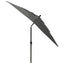 parasol 2,5x2,5 m aluminiumsstang 3 niveauer antracitgrå