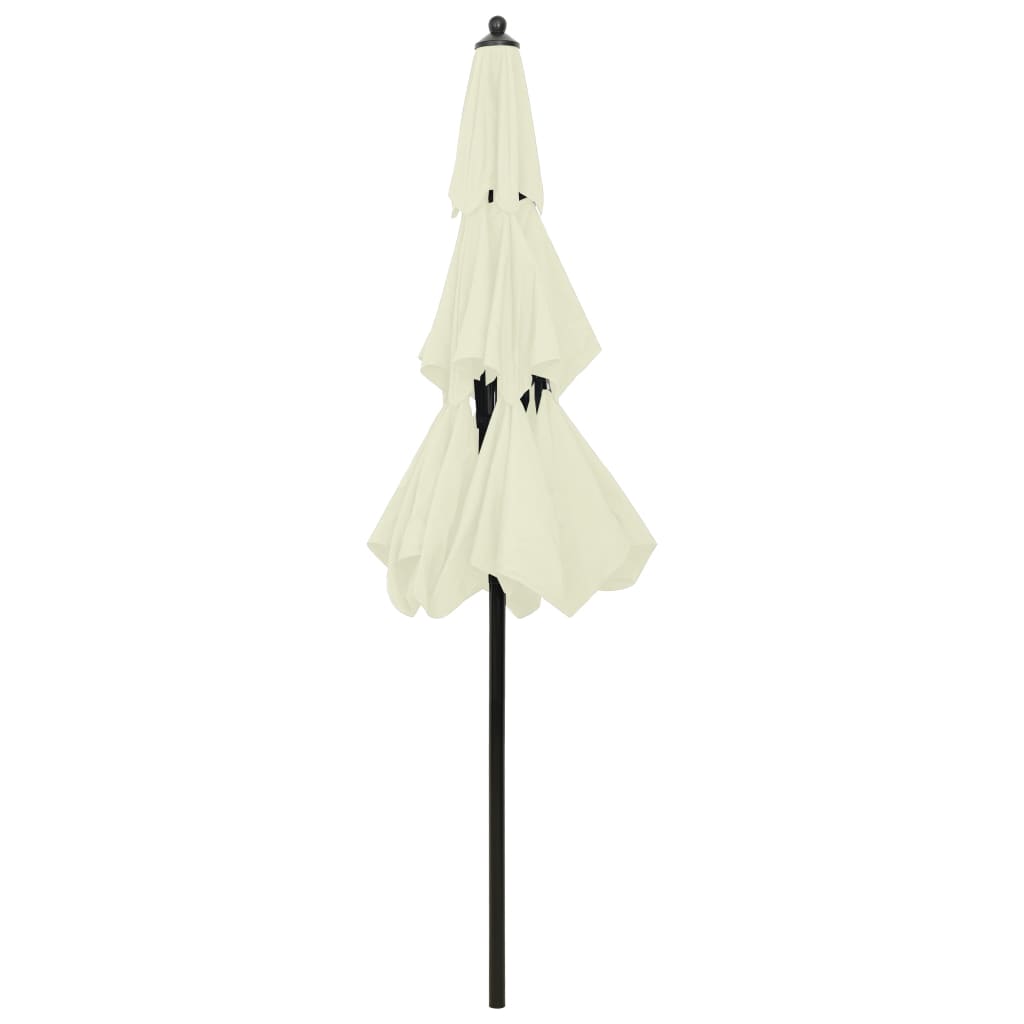 parasol 2,5 m aluminiumsstang 3 niveauer sandfarvet