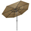 parasol med aluminiumsstang 3 m 3 niveauer gråbrun
