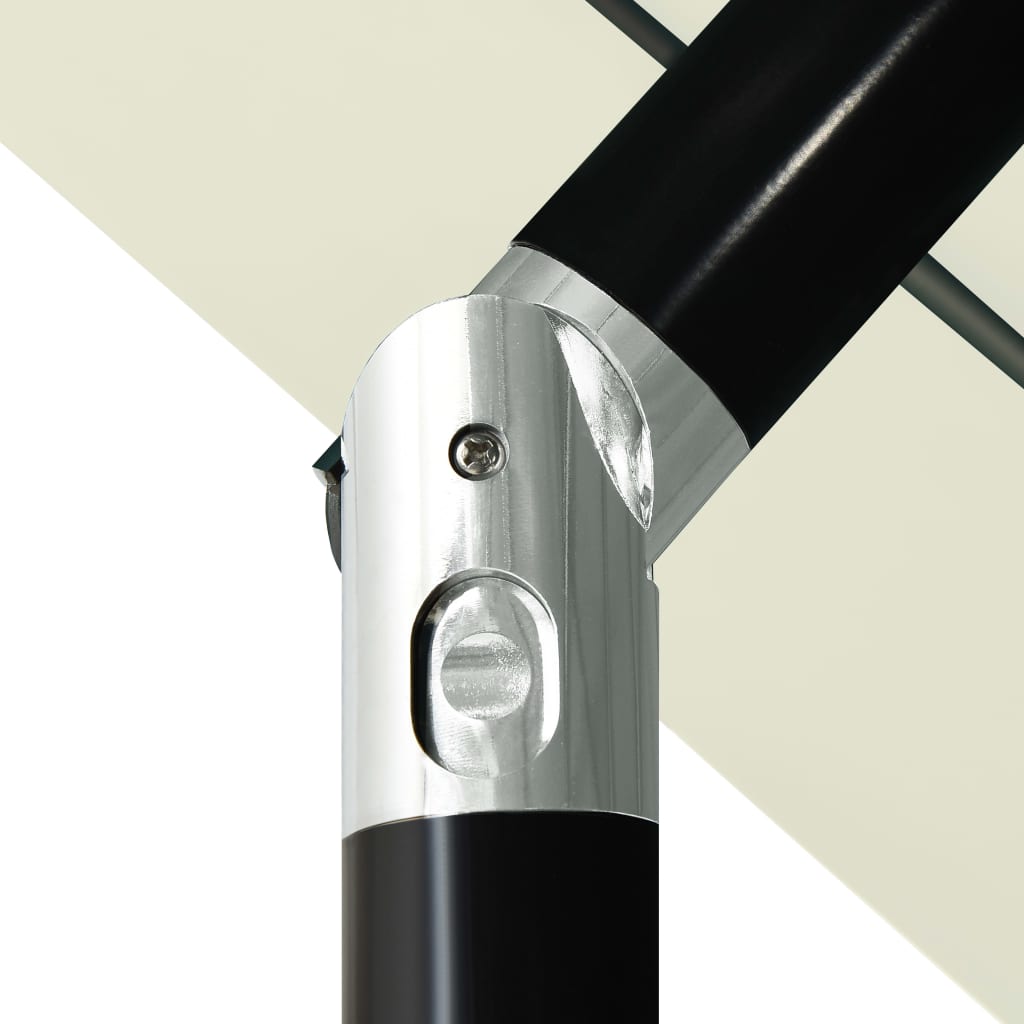 parasol med aluminiumsstang 3,5 m 3 niveauer sandfarvet