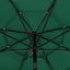 parasol med aluminiumsstang 3,5 m 3 niveauer grøn