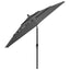 parasol med aluminiumsstang 3,5 m 3 niveauer antracitgrå
