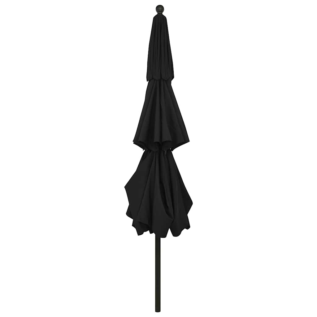 parasol med aluminiumsstang 3,5 m 3 niveauer sort