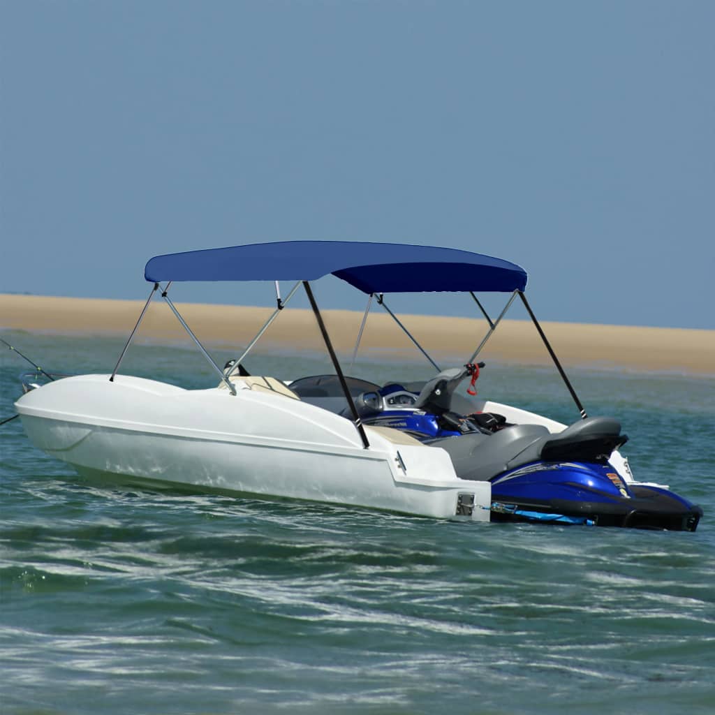 biminitop med 4 buer 243x(230-244)x137 cm marineblå billede