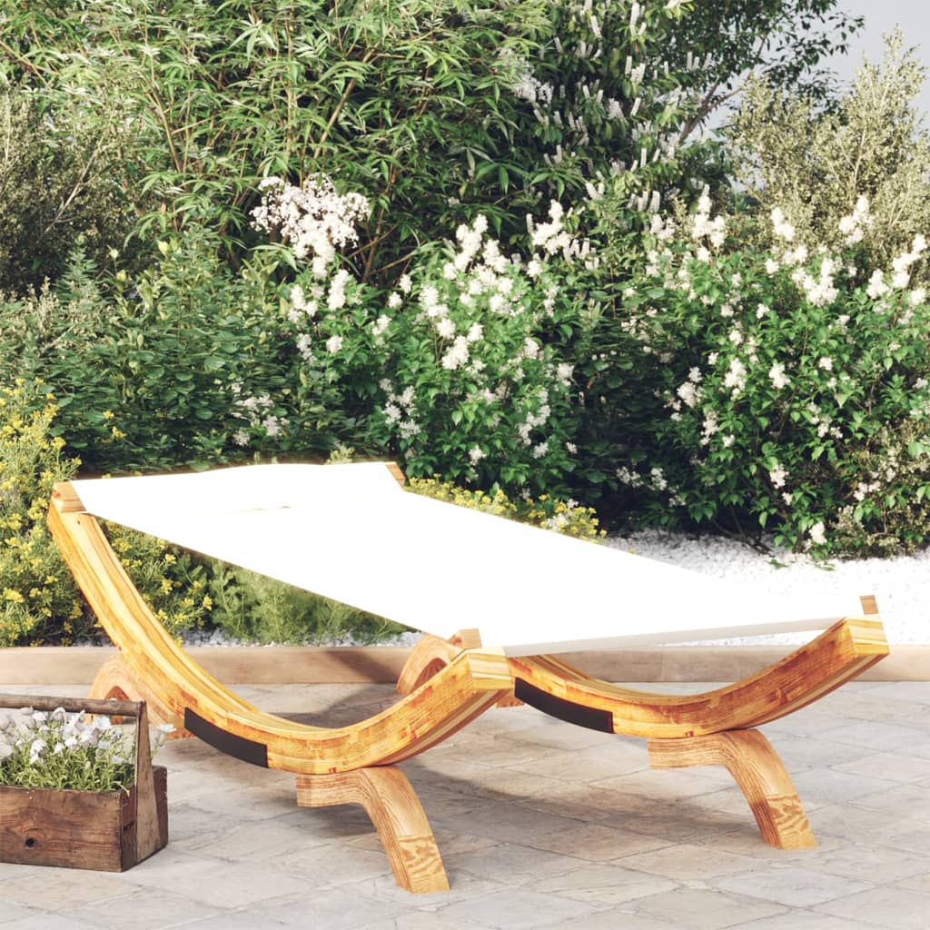 loungeseng 100x188,5x44 cm bøjet træ cremefarvet