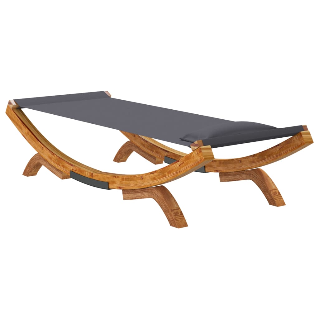 loungeseng 100x188,5x44 cm bøjet træ antracitgrå