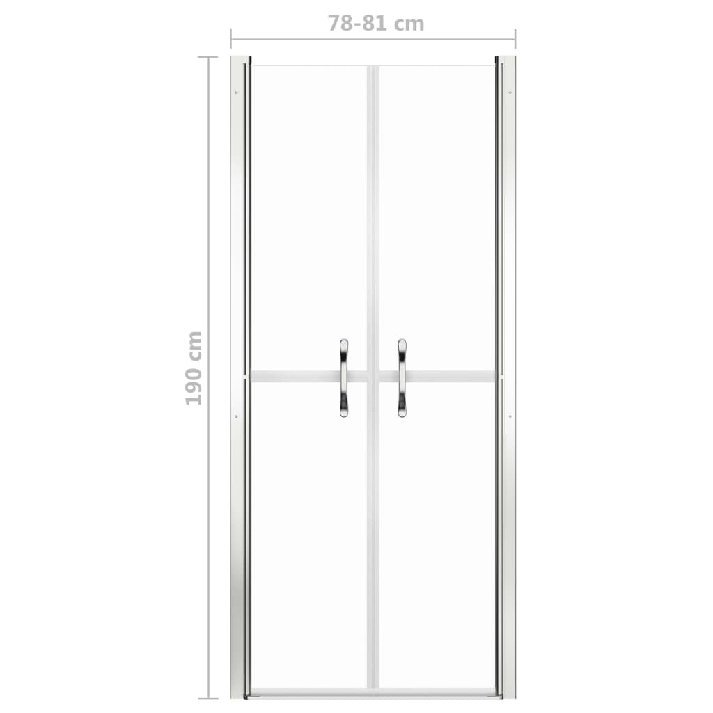 brusedør 81x190 cm klart sikkerhedsglas