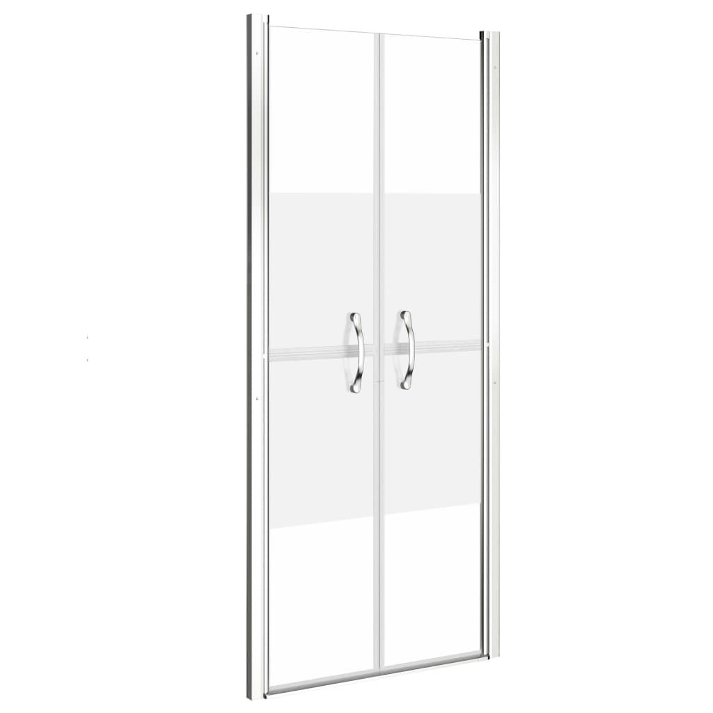 brusedør 86x190 cm delvist matteret sikkerhedsglas