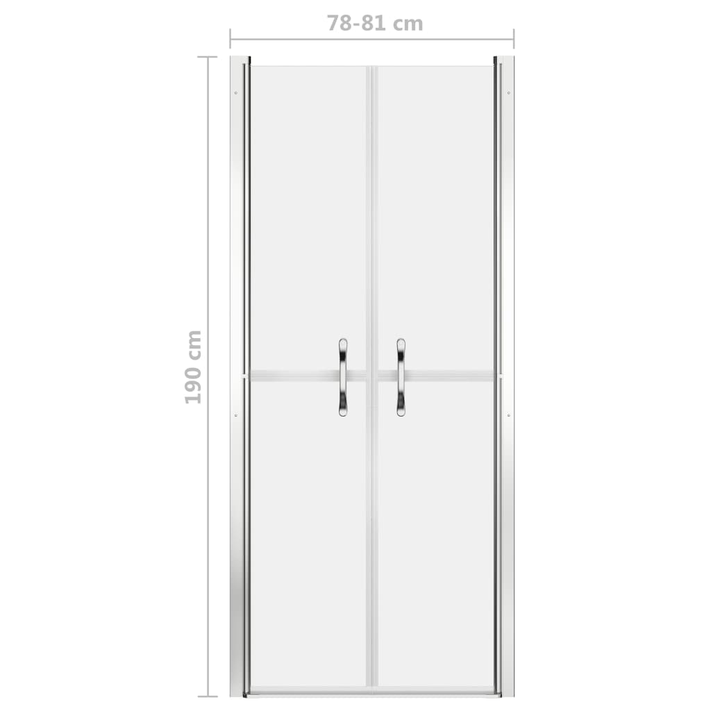 brusedør 81x190 cm matteret sikkerhedsglas