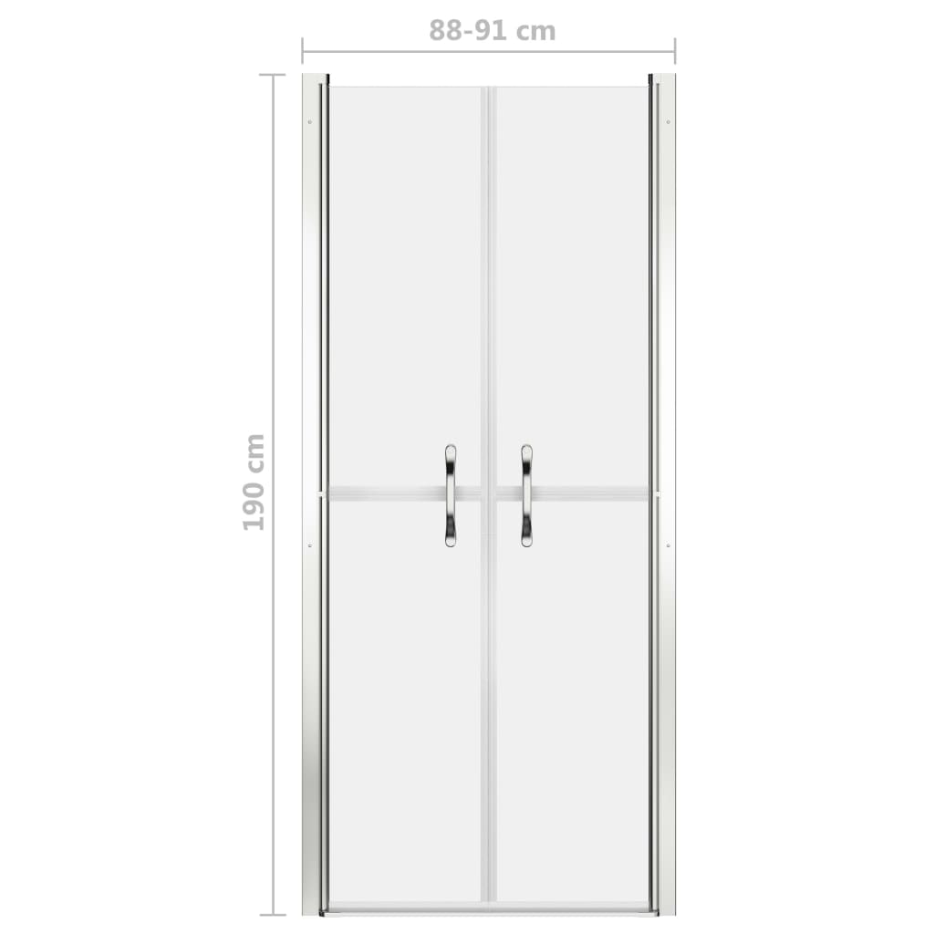brusedør 91x190 cm matteret sikkerhedsglas