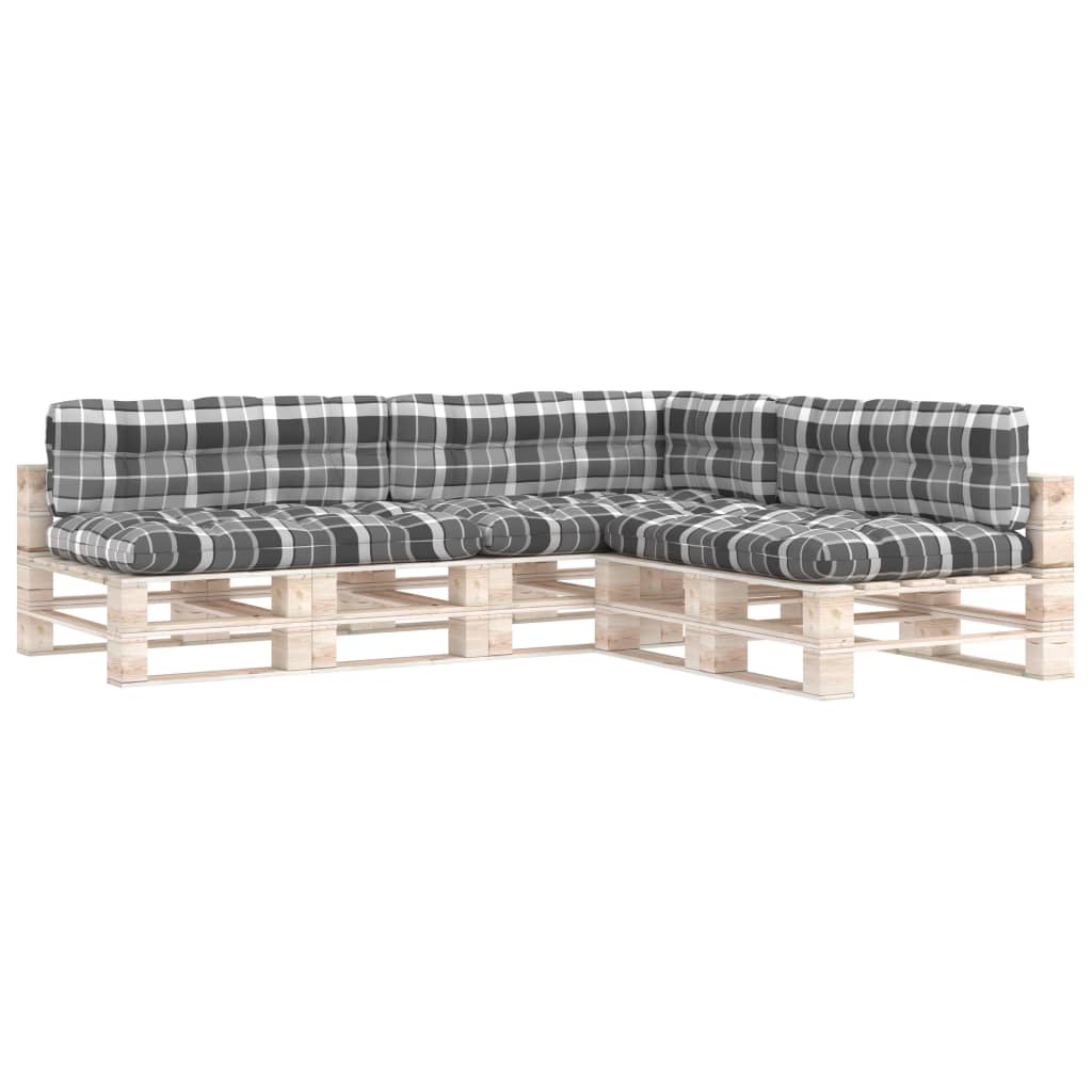 hynder til pallesofa 7 stk. gråternet mønster