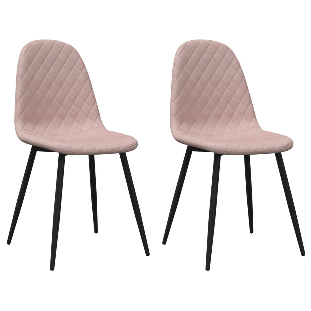 spisebordsstole 2 stk. velour lyserød