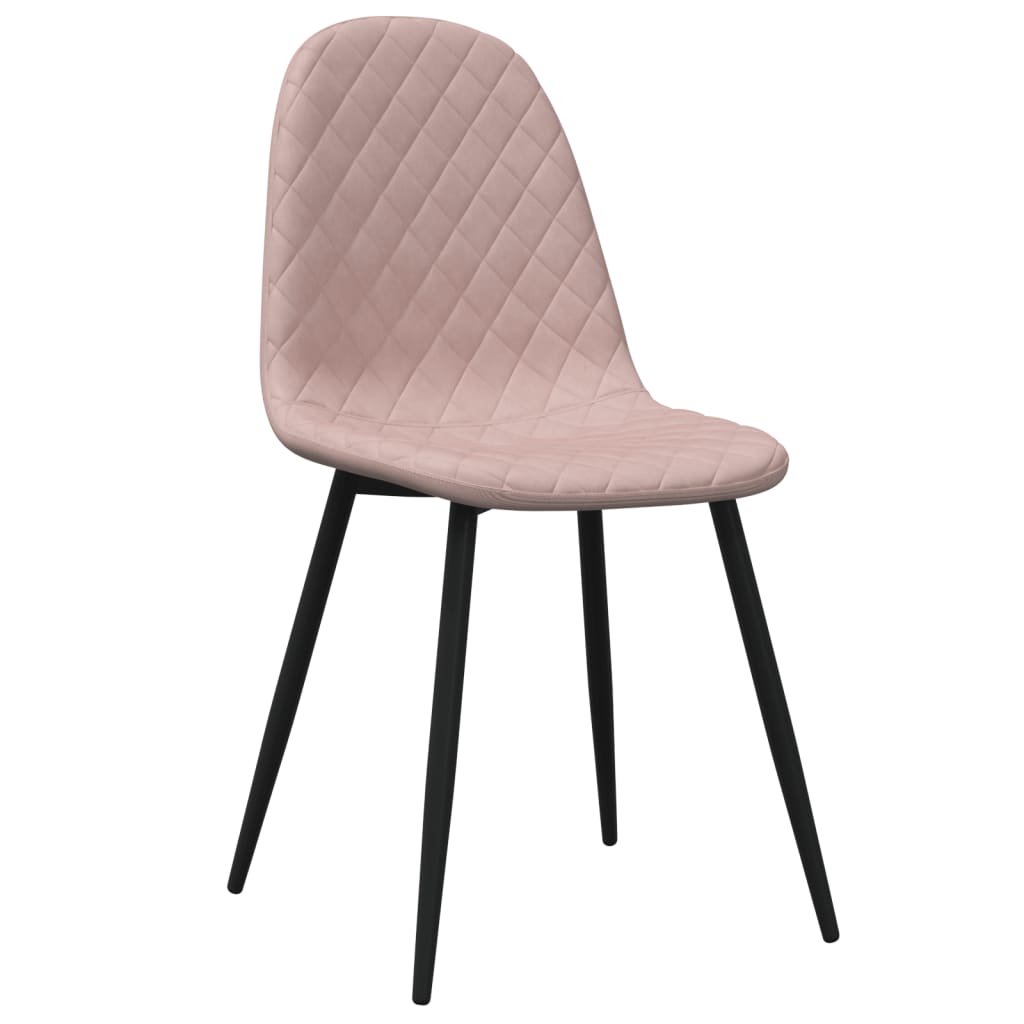 spisebordsstole 2 stk. velour lyserød
