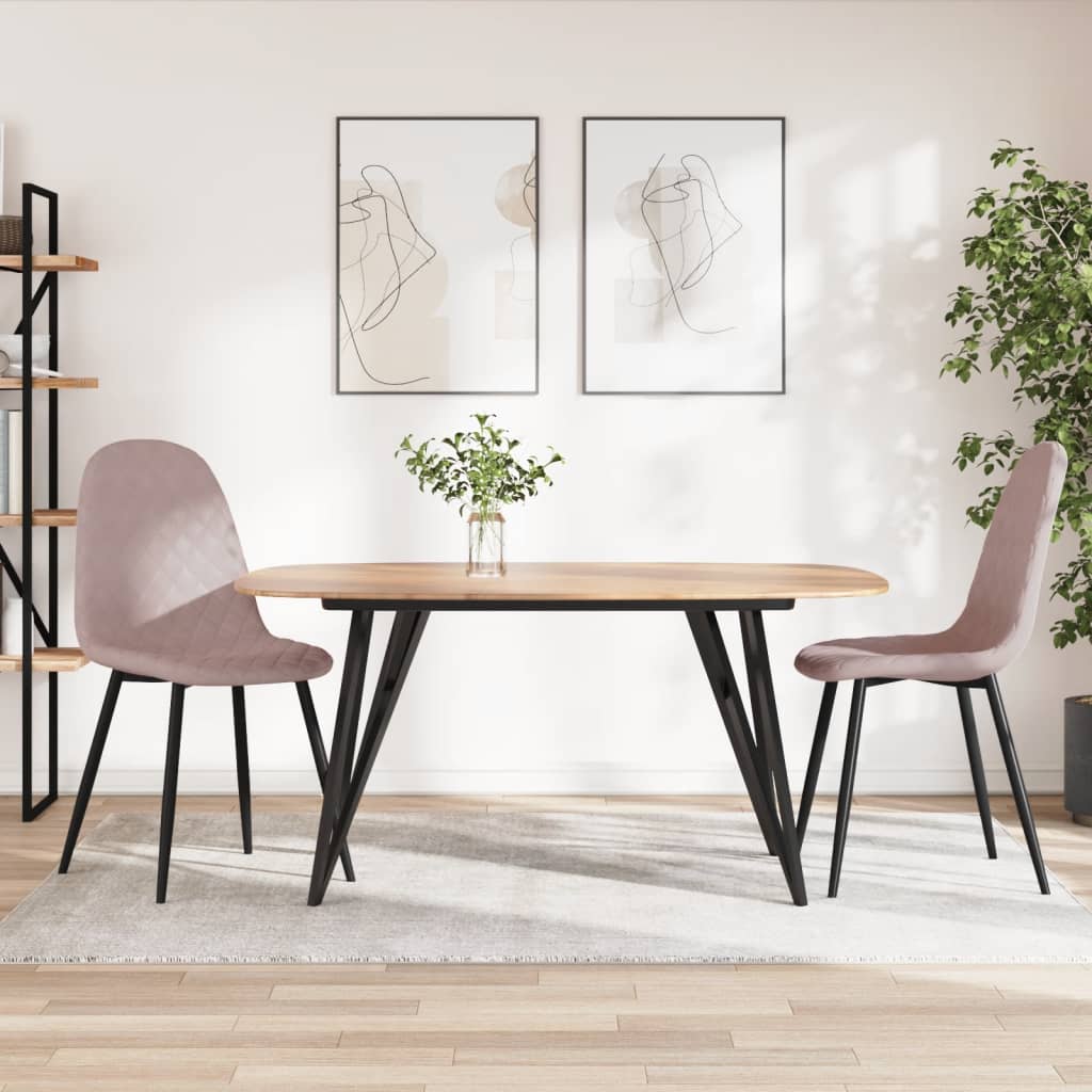 spisebordsstole 2 stk. velour lyserød