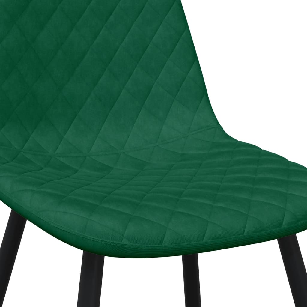 spisebordsstole 4 stk. velour mørkegrøn